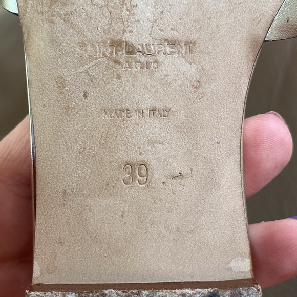 YSL tribute leather slides in Gold, size 39 - Picture 14 of 15